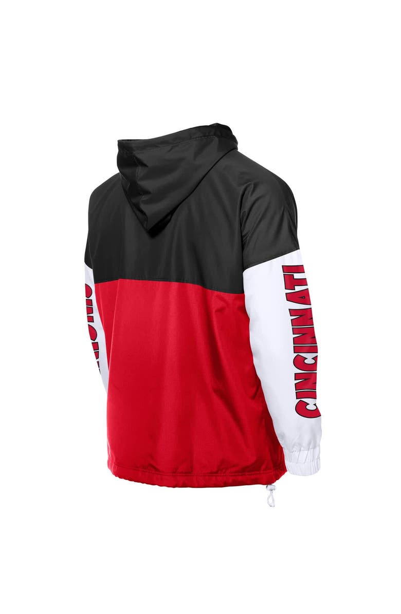 New Era Men's New Era Red/Black Cincinnati Reds Color Block Full-Zip Hoodie Windbreaker, Alternate, color, Red