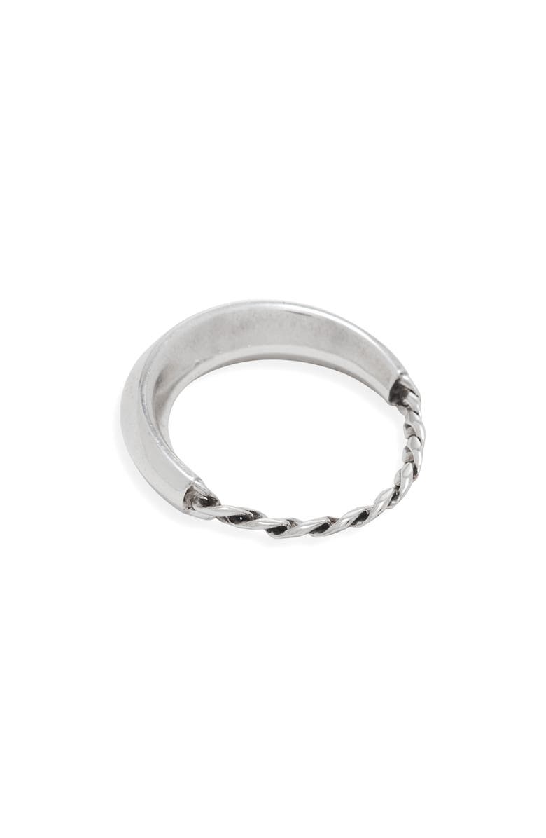 Bottega Veneta Men's Sterling Silver Chain Ring, Alternate, color, 8117 Silver