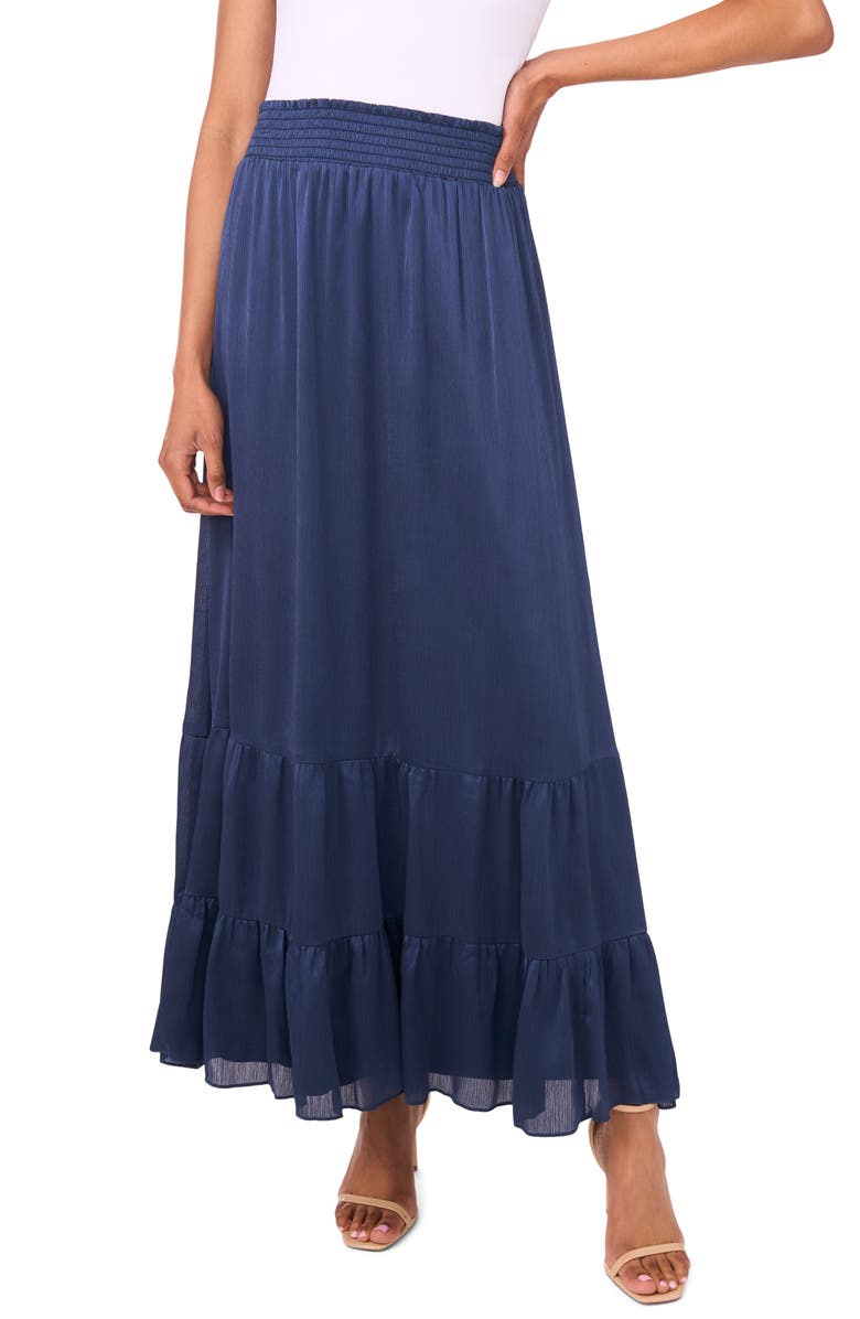 Vince Camuto Tiered Maxi Skirt, Main, color, Swift Seas