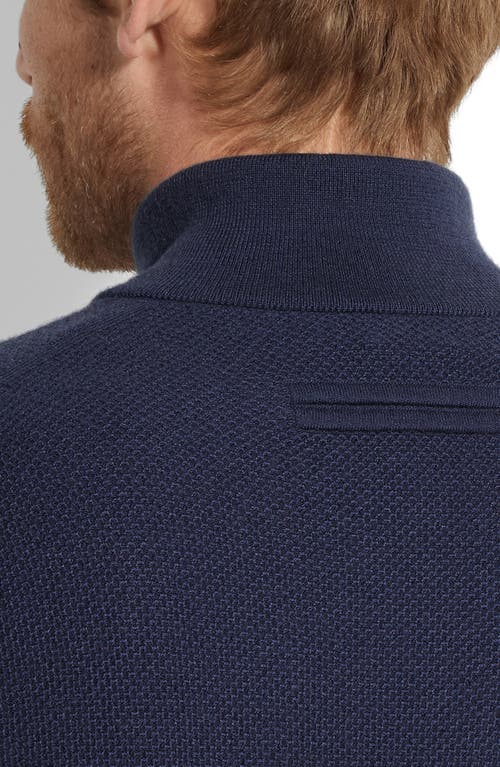 Zegna Mock-neck Half-zip Cashmere Sweater In Blue