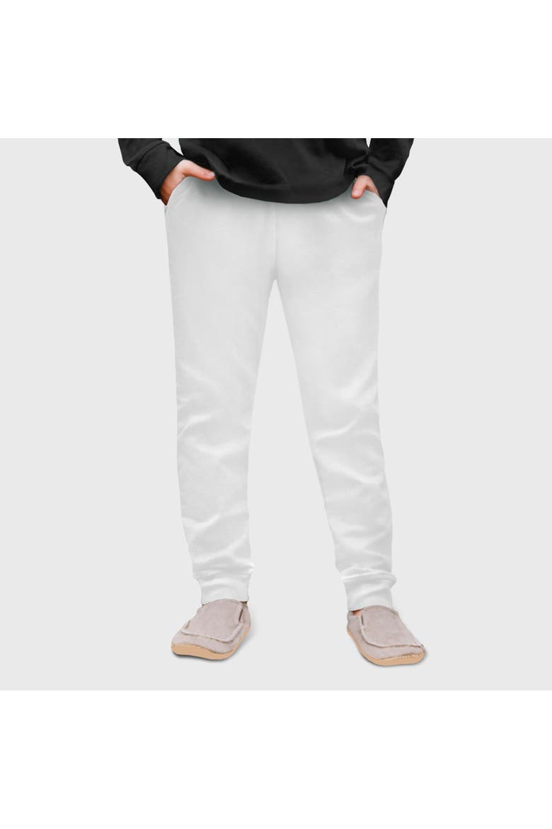 Unisex Soft 100% Cotton Warm and Cozy Fleece Pocket Jogger, Main, color, White