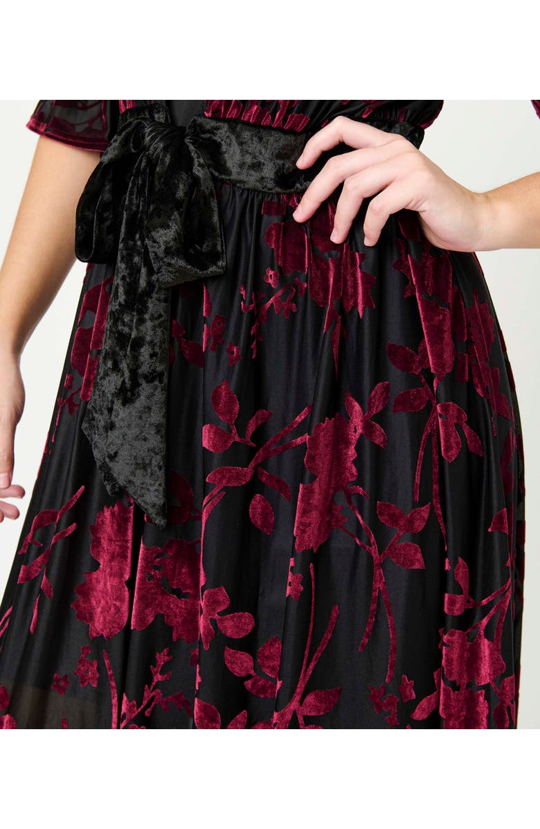 Unique Vintage Floral Velvet Burnout Duster, Alternate, color, Black