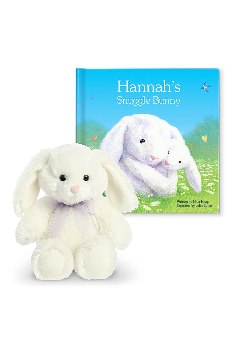 'My Snuggle Bunny' Bunny & Personalized Book, Main, color, WHITE