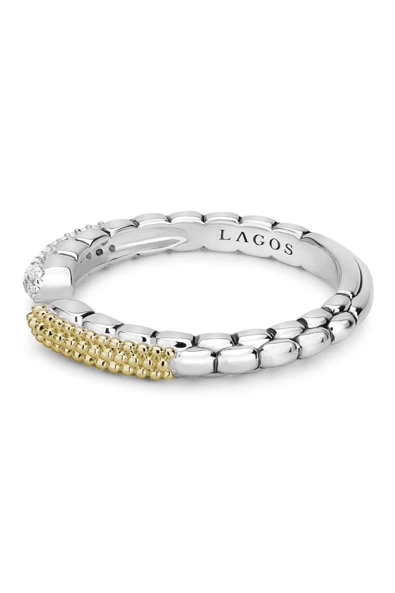 Caviar Lux Open Stacking Ring, Alternate, color, TWO TONE/ DIAMOND