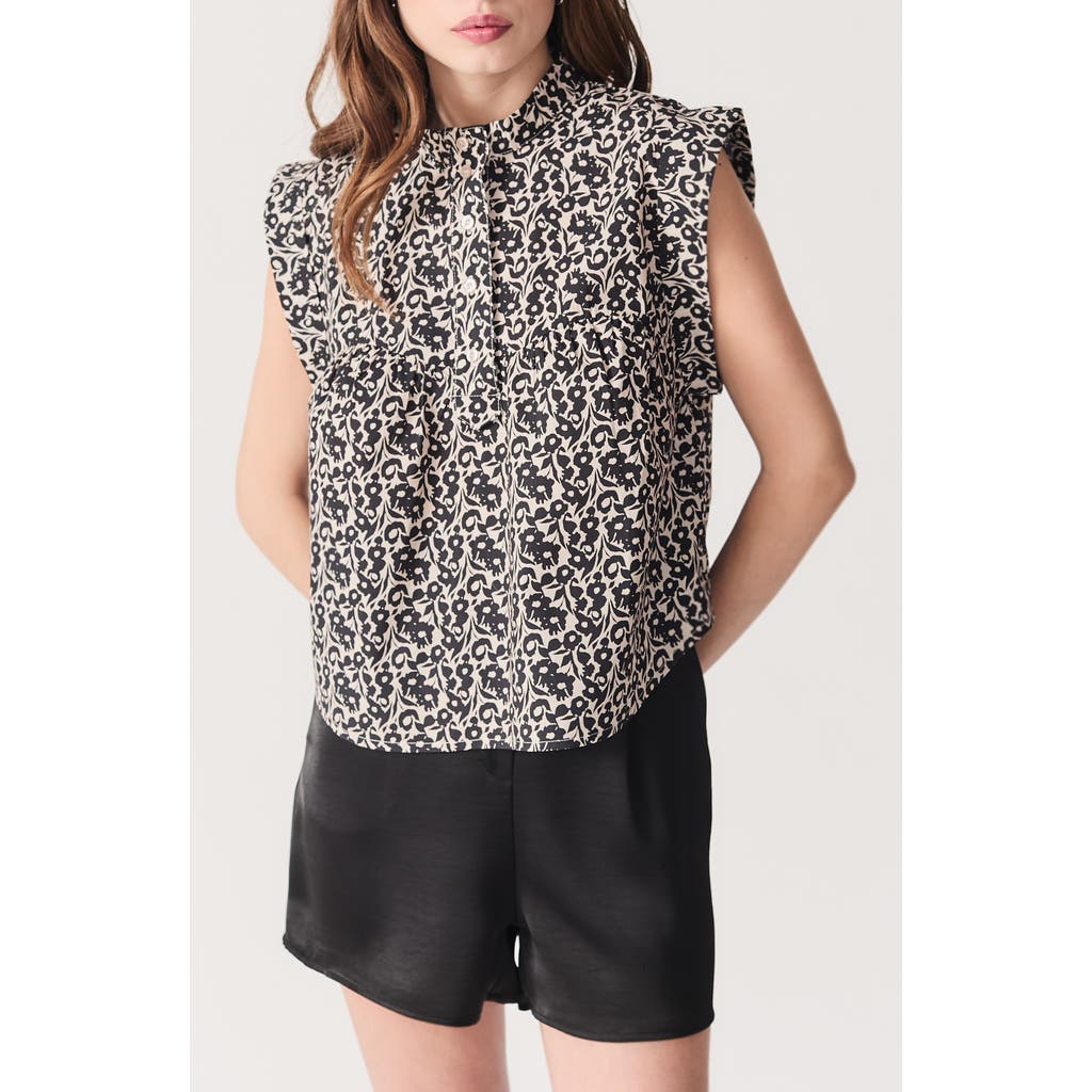 DELUC DELUC FLORAL COTTON POPOVER TOP