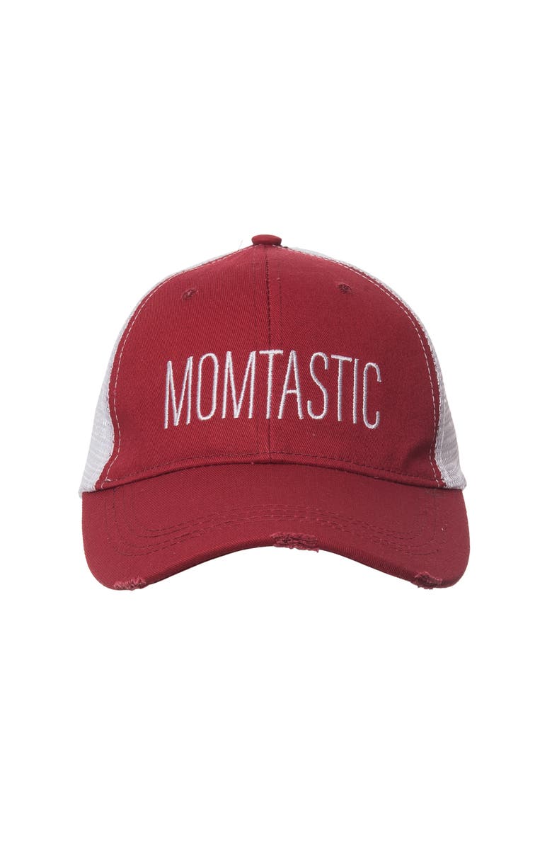 Totalee Gift Momtastic Baseball Hat Cotton Red, Main, color, Red