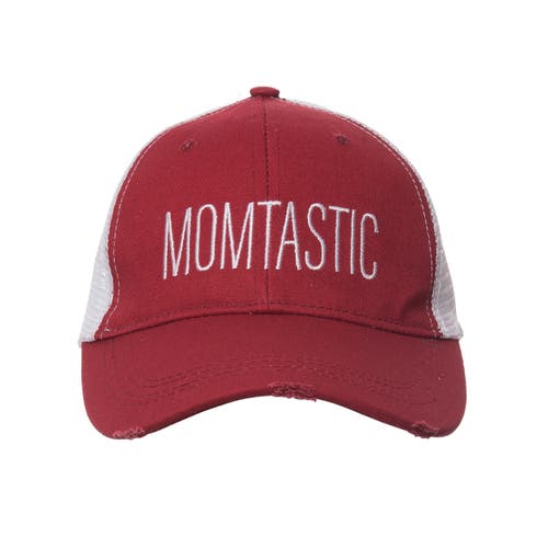 Totalee Gift Momtastic Baseball Hat Cotton Red