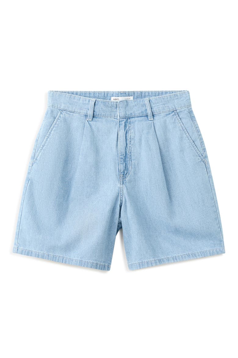 Amelie Pleated Bermuda Shorts, Alternate, color, LIGHT BLUE