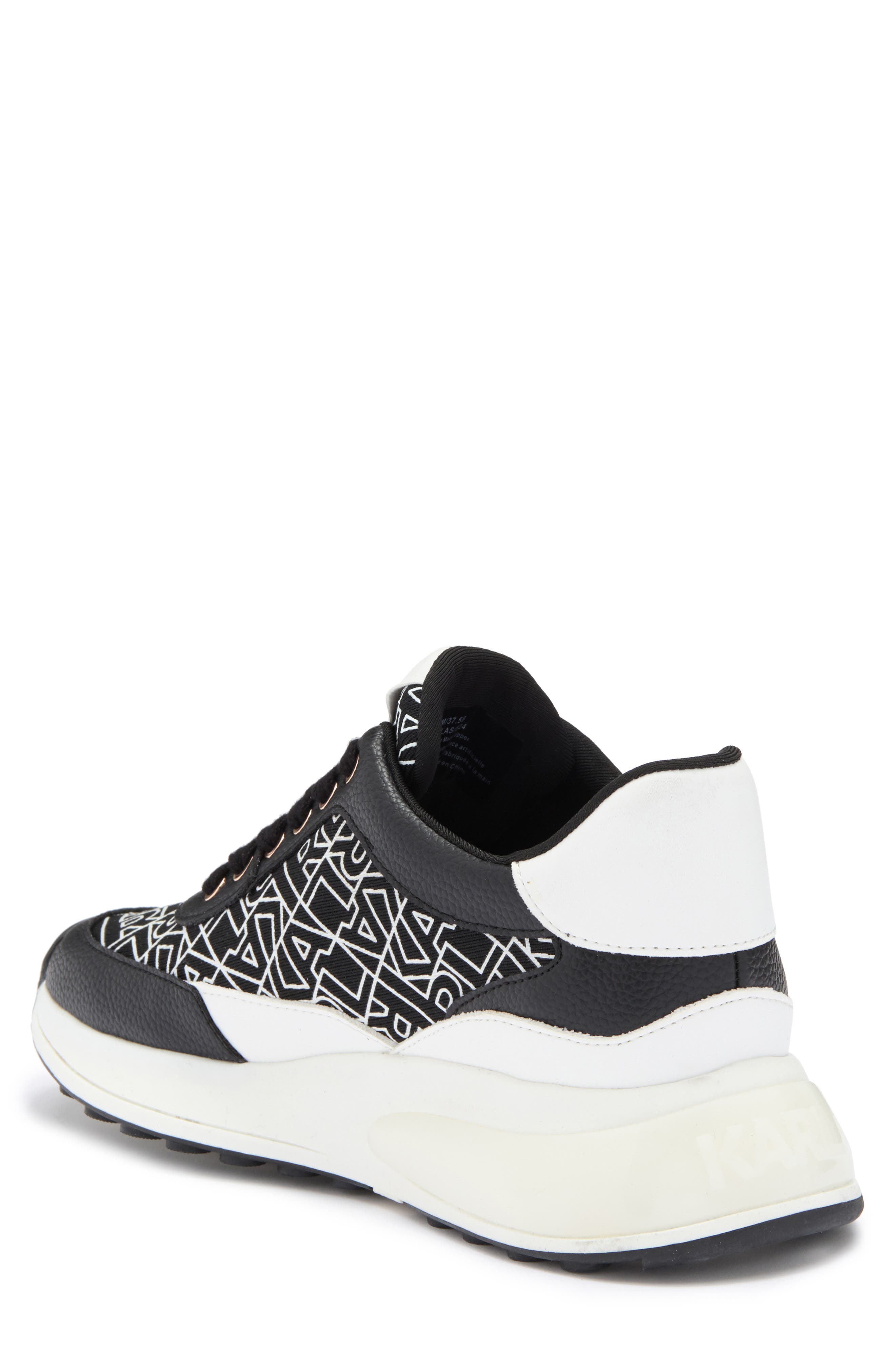 KARL LAGERFELD PARIS Dallas Lace-Up Sneaker, Alternate, color, Black/White