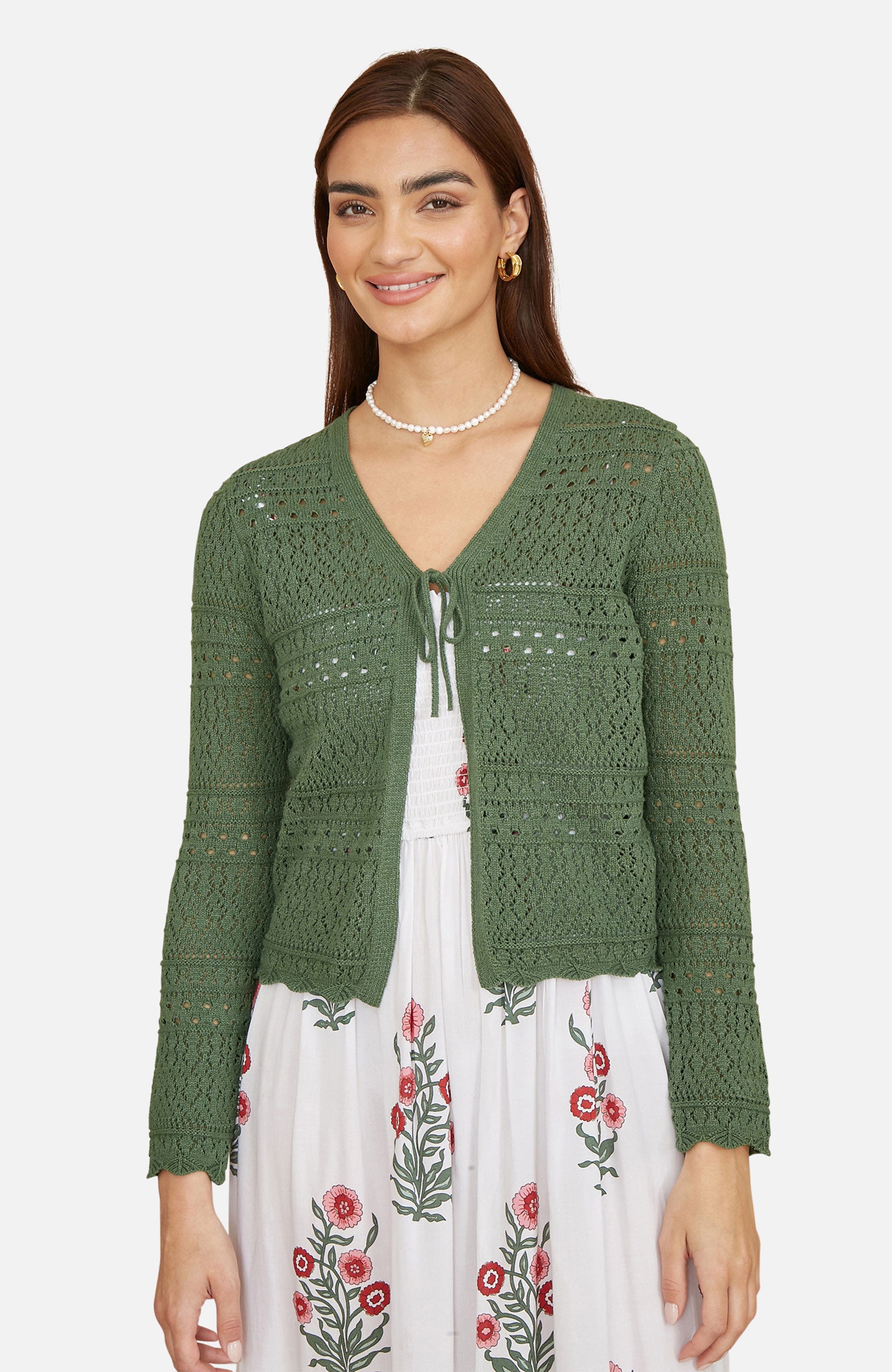 Crochet Tie Front Cardigan - image 3