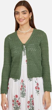 Yumi Crochet Tie Front Cardigan