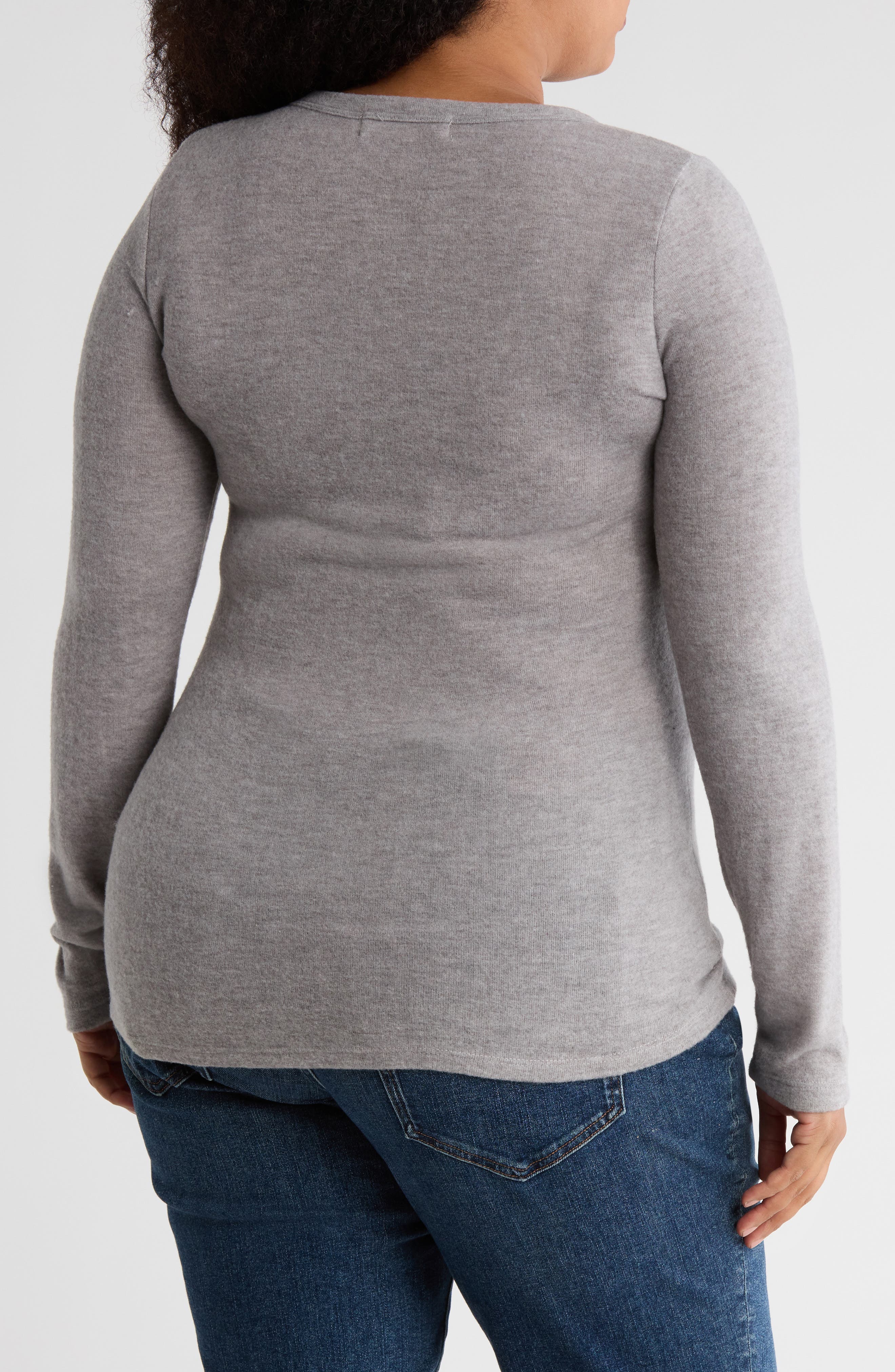 Long Sleeve Brushed Knit Top - image 4