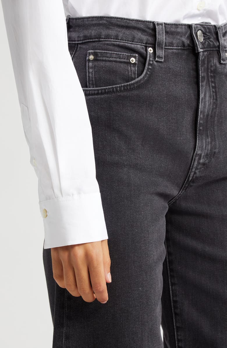 TOTEME High Waist Crop Flare Jeans, Alternate, color, Grey Wash