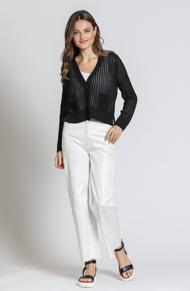 APNY Open Stitch Cardigan, Alternate, color, Black