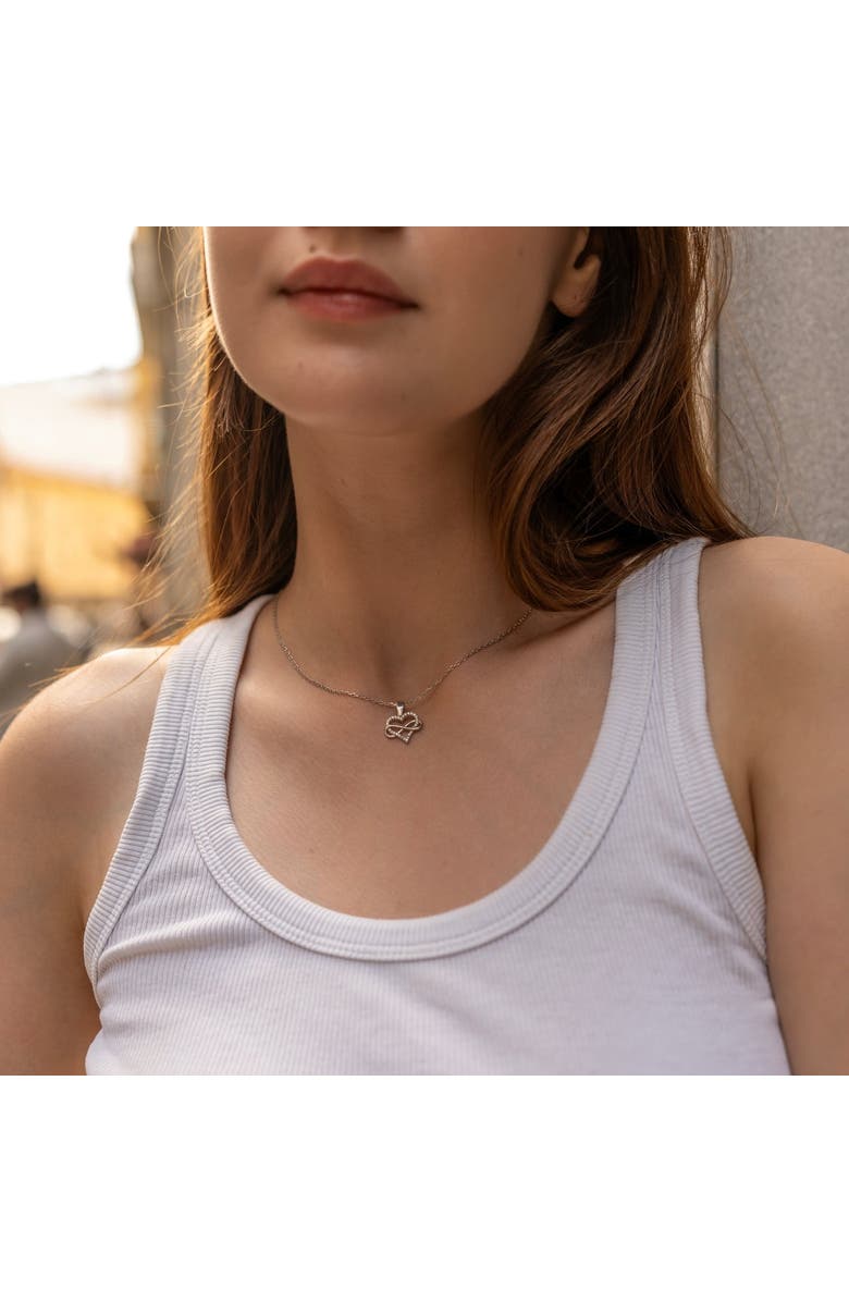 Spero London Infinity Heart Love Sterling Silver Pendant Necklace, Alternate, color, Silver