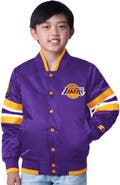 STARTER Youth Starter Purple Los Angeles Lakers Scout Varsity Full-Snap Jacket