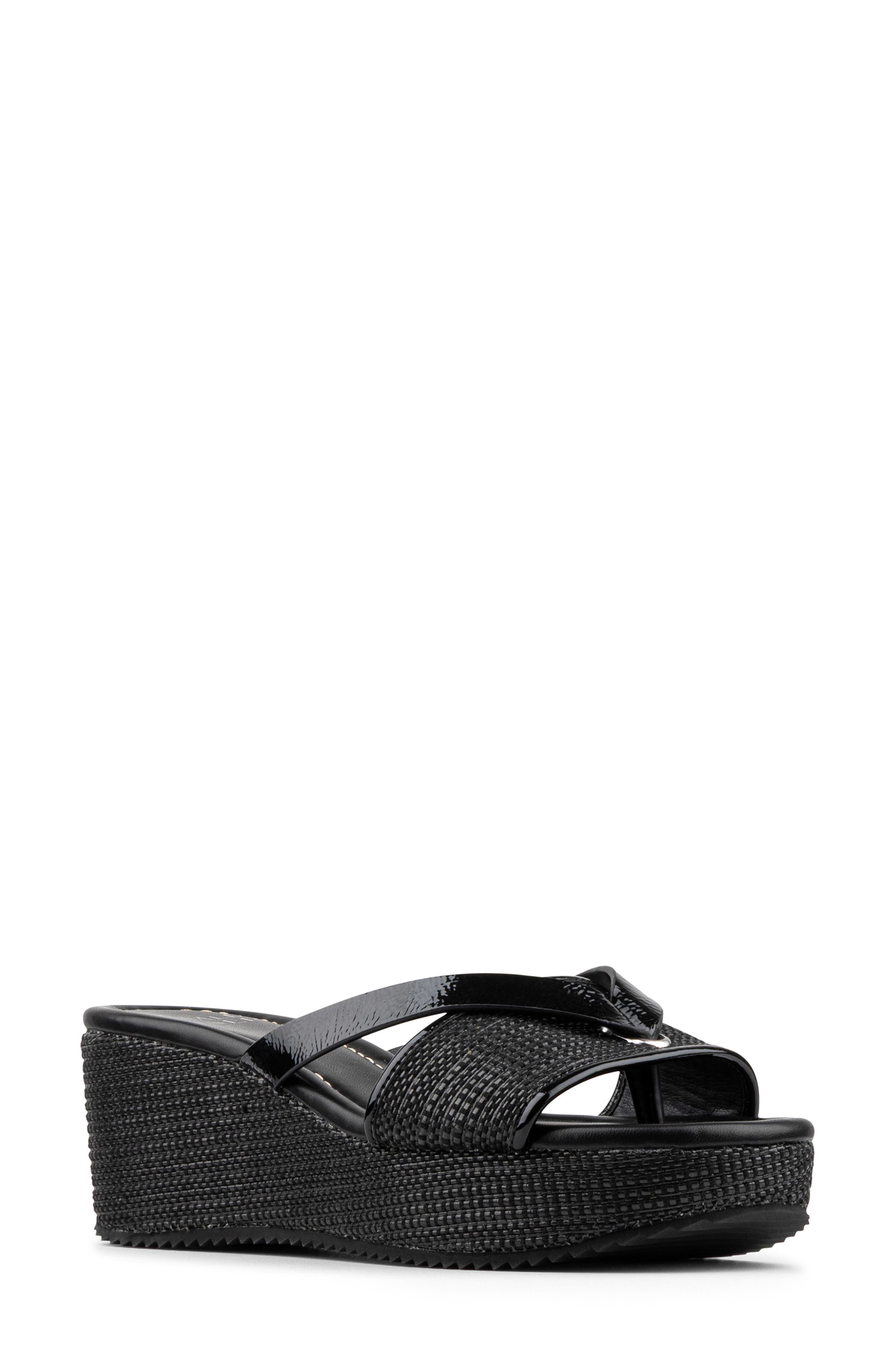 Donald Pliner Sotira Platform Wedge Sandal, Main, color, Black