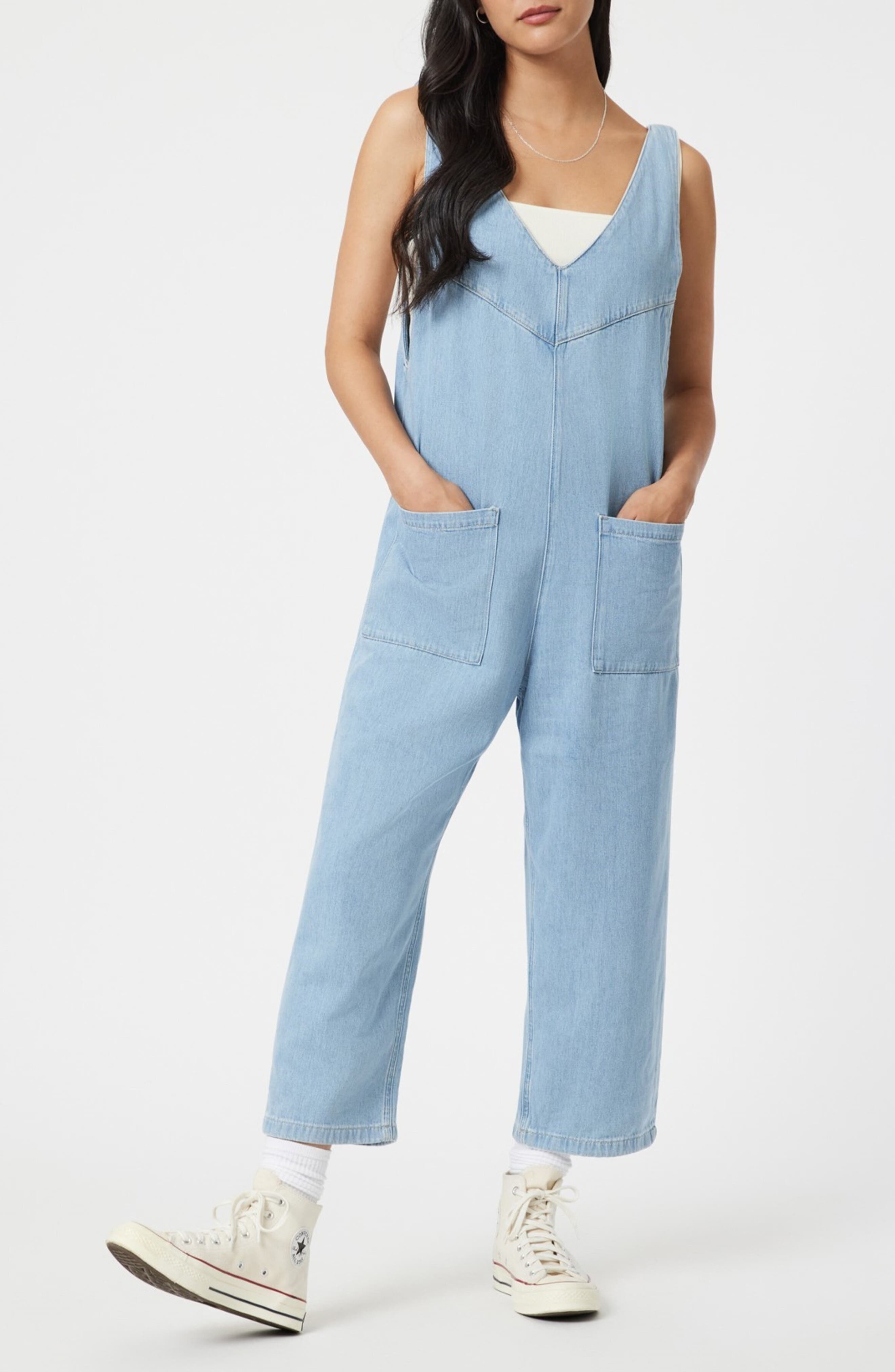 Mavi Jeans Myra Crop Denim Jumpsuit (Women) | Nordstrom