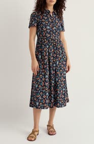 Seasalt Cornwall Mainland Floral Print Midi Shirtdress
