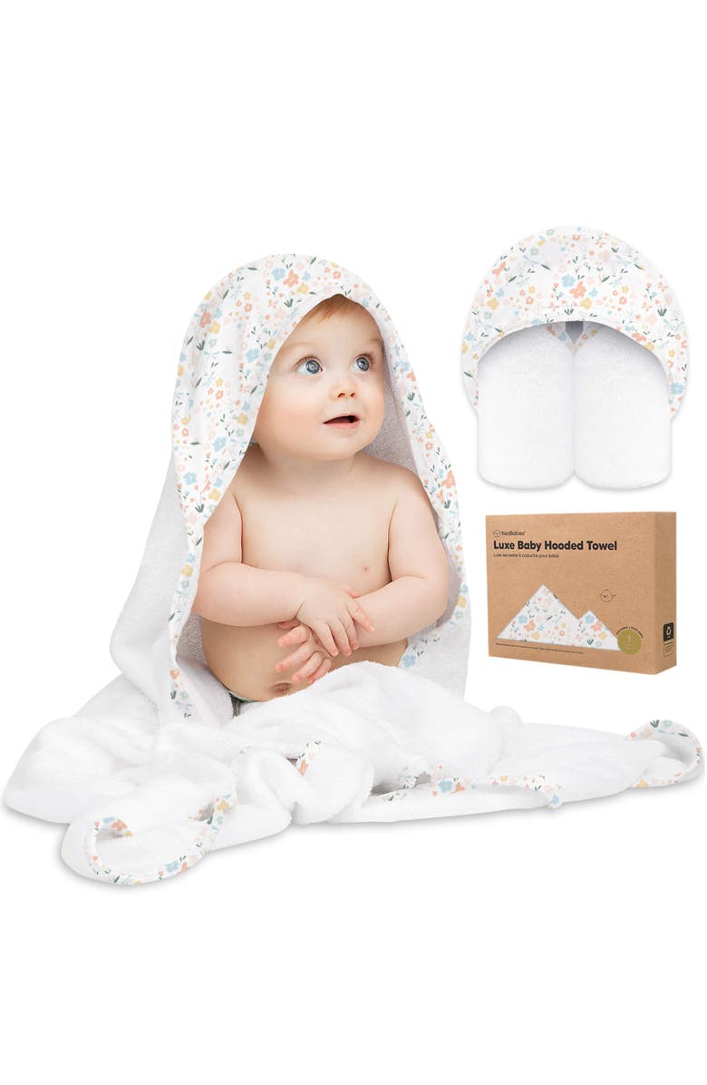 KeaBabies Luxe Baby Hooded Towel, Main, color, Wildflowers