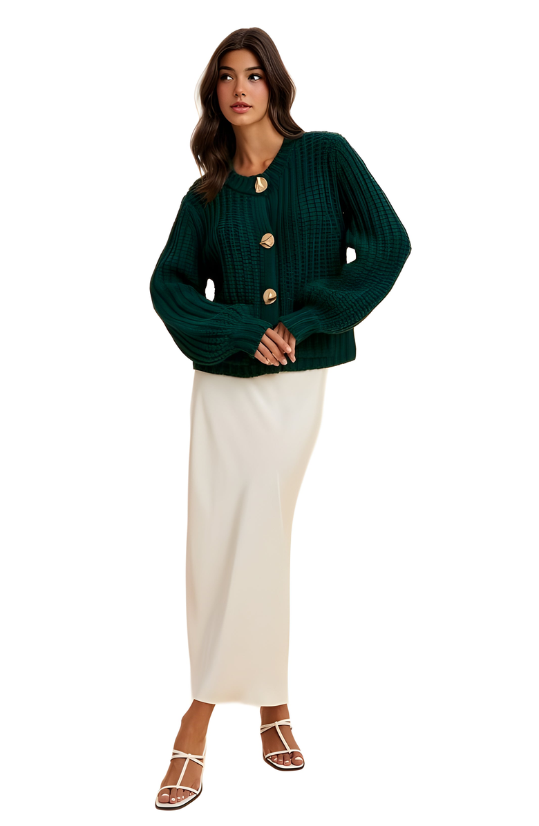 Knit and Lounge Chunky Knit Oversized Button Cardigan, Alternate, color, 