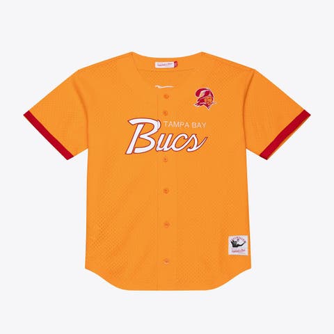 Men's Mitchell & Ness  Orange Tampa Bay Buccaneers Head Coach Mesh Full-Button Fashion Jersey