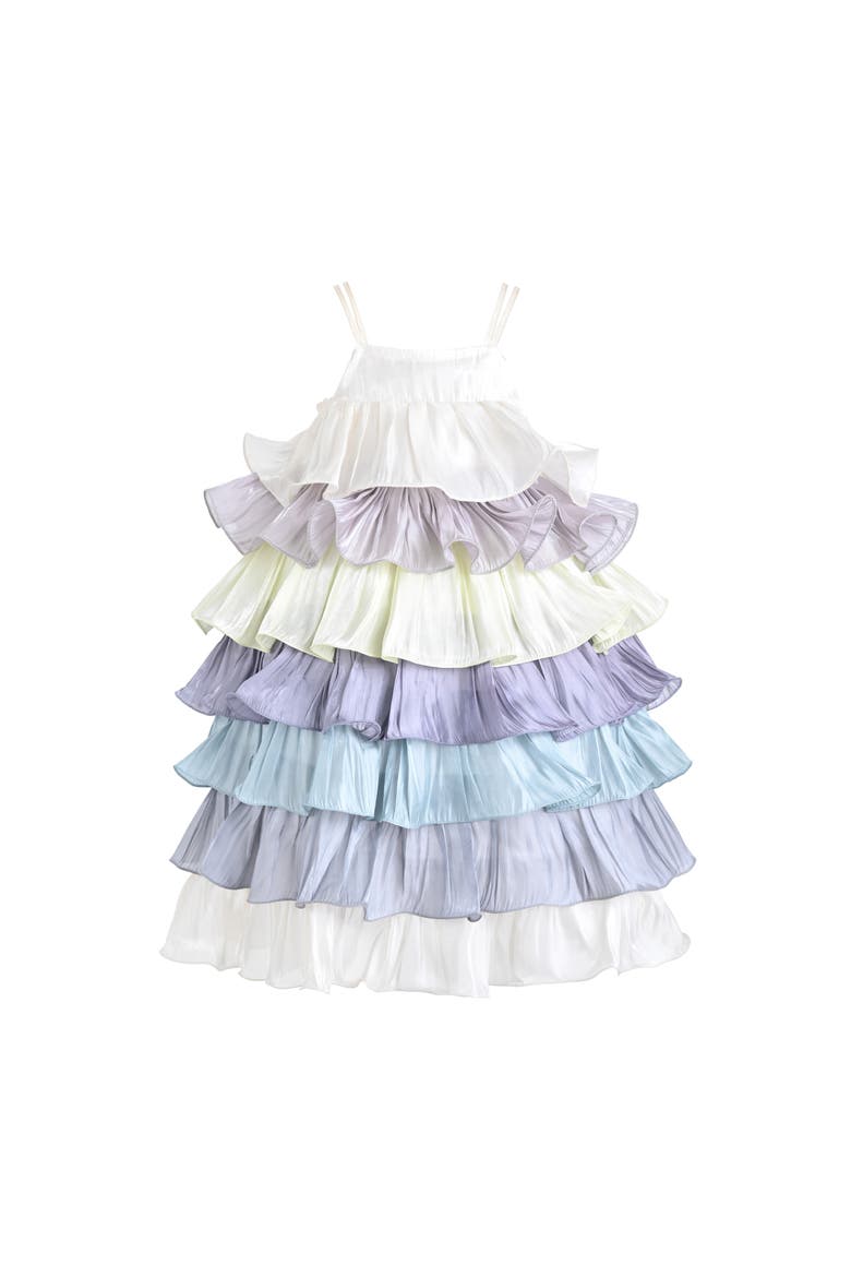 Talia Gradient Ruffle Dress, Main, color, White