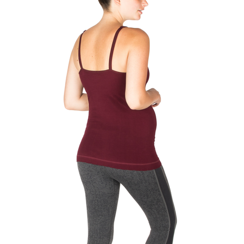 Modern Eternity Maternity Hannah Rayon Yoga Nursing Tank In Burgundy