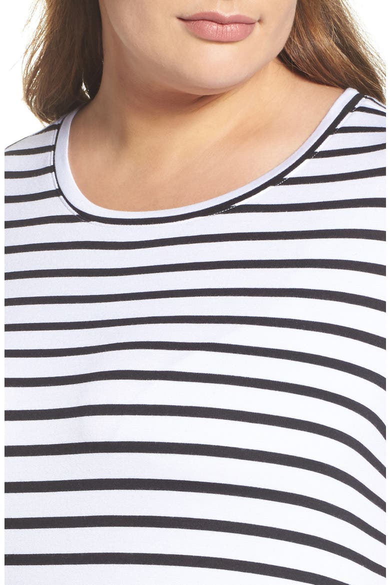 Knit Shift Dress, Alternate, color, WHITE- BLACK STRIPE