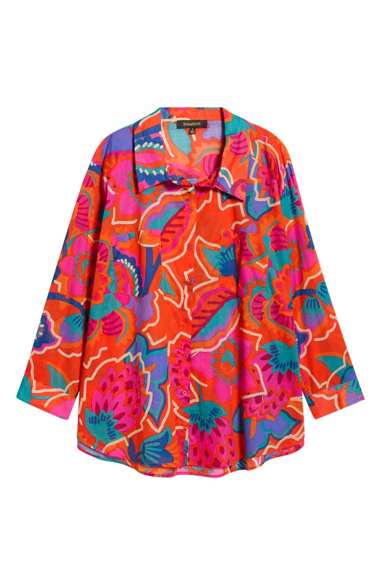 SUGARLIPS Kahlia Tropics Top, Alternate, color, Red-Multi