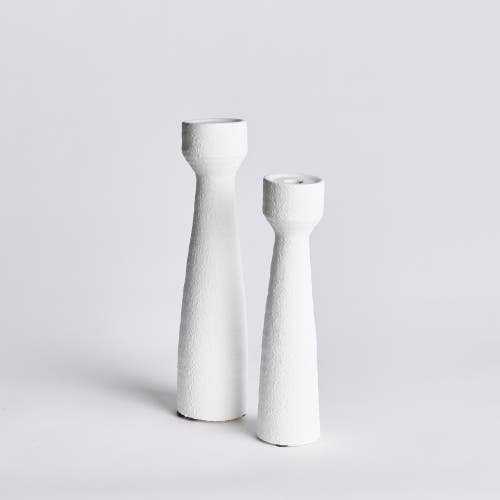 Napa Home & Garden Colton Taper Candle Holder Stands Set Of 2 In White
