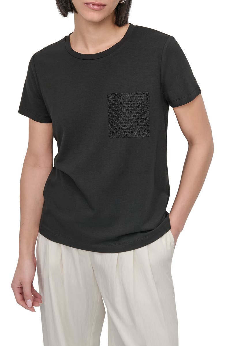 DKNY Crochet Pocket T-Shirt, Main, color, 