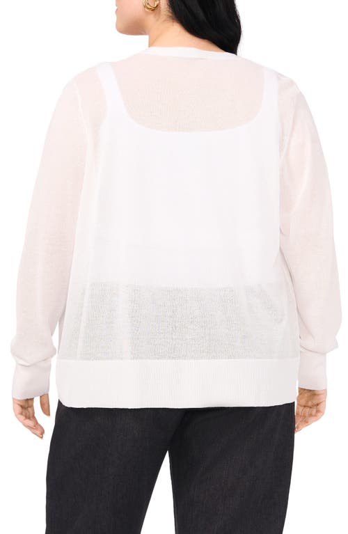 Vince Camuto Tissue Knit Cardigan In Bright White