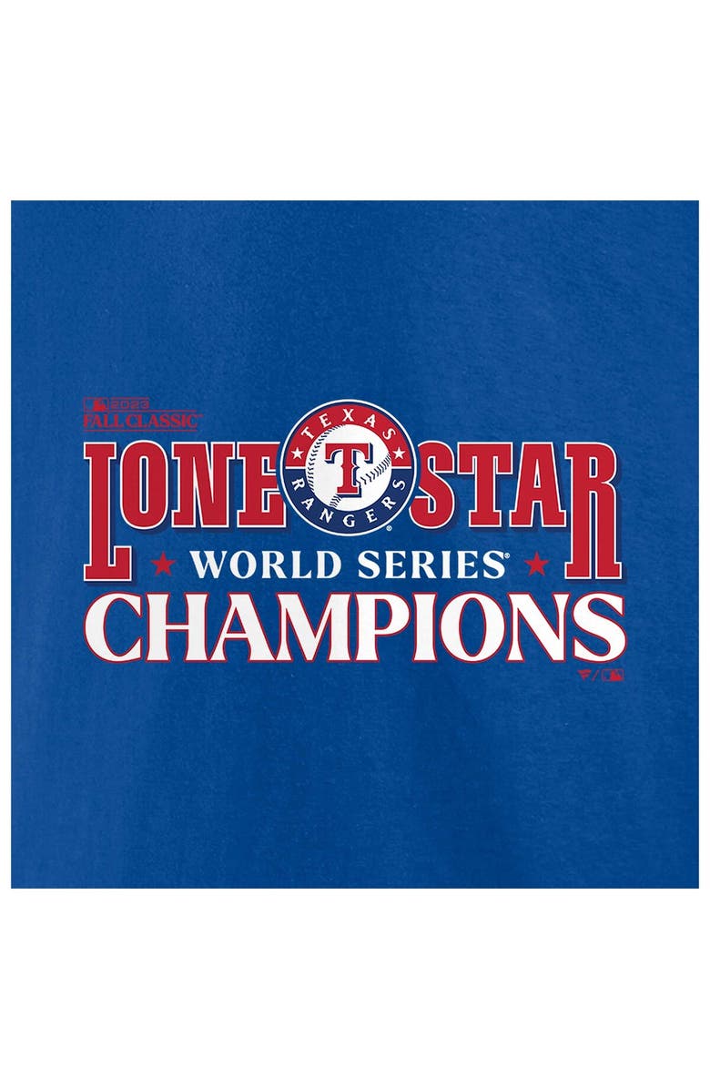 FANATICS Men's Fanatics Royal Texas Rangers 2023 World Series Champions Hitting Streak T-Shirt, Alternate, color,