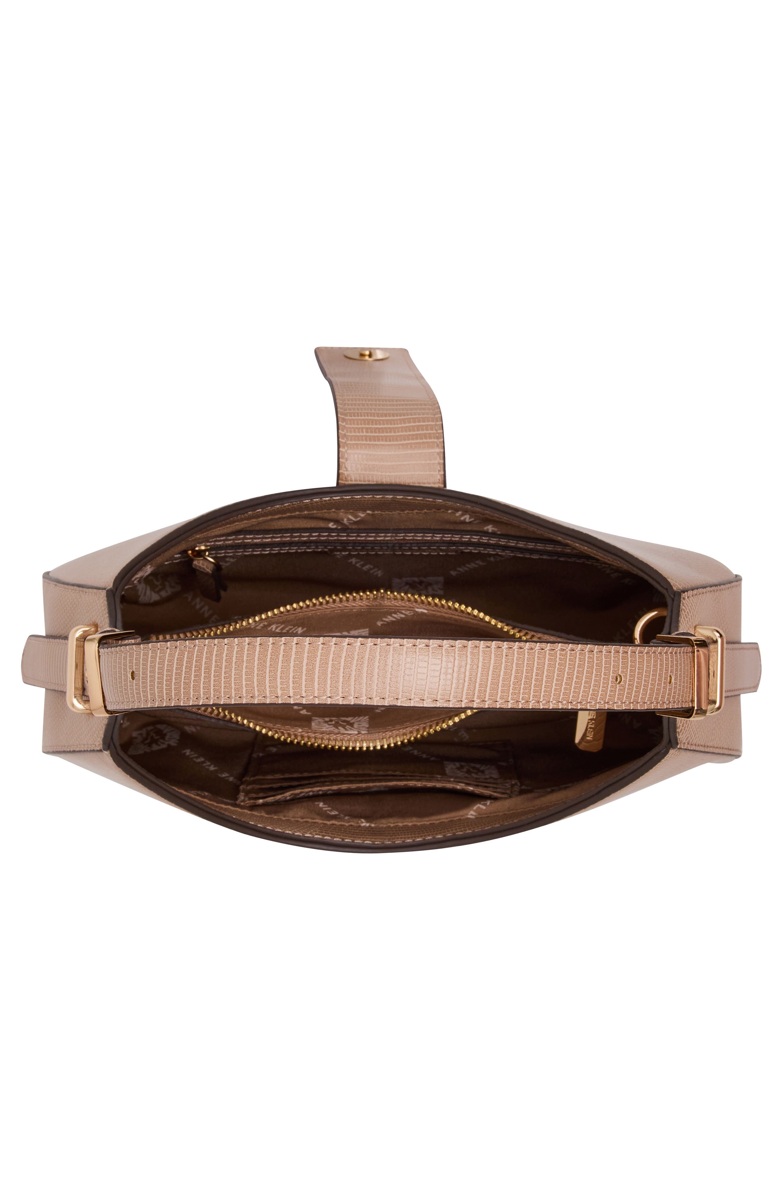Anne Klein Curved Shoulder Bag, Alternate, color, Mocha