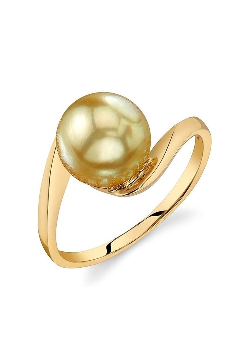 14K Gold Golden South Sea Pearl Felice Ring, Main, color, Yellow Gold