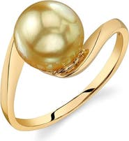 The Pearl Source 14K Gold Golden South Sea Pearl Felice Ring