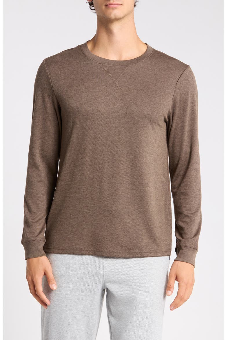 Chalet Textured Lounge Top, Main, color, BARK HEATHER