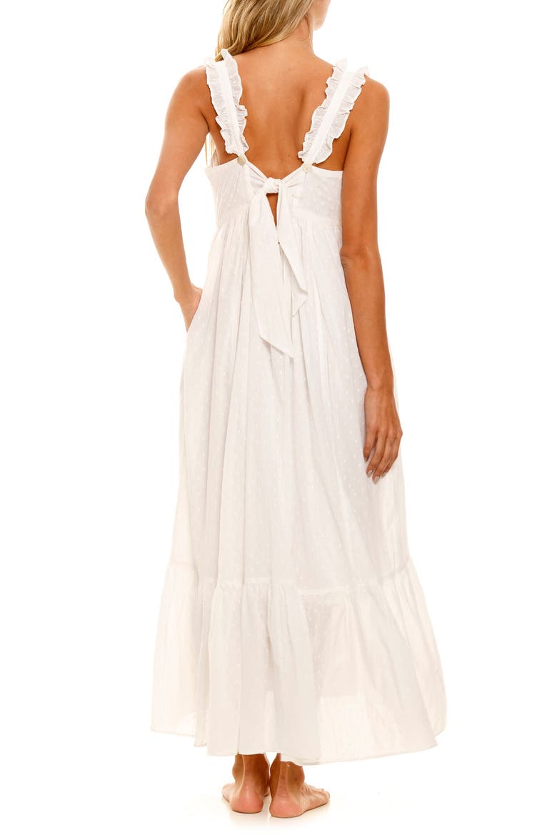 Mika Swiss Dots Cotton Nightgown, Alternate, color, WHITE