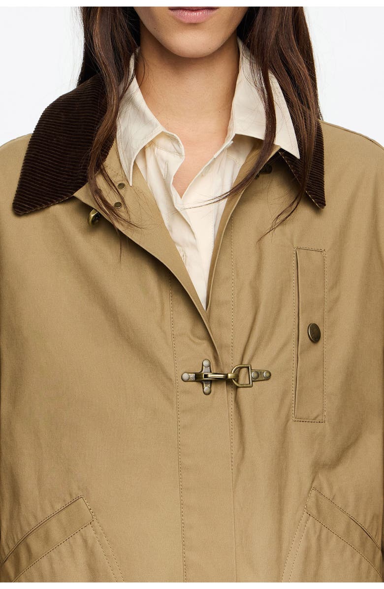 Bimba y Lola Maxi Length Trench, Alternate, color, Khaki