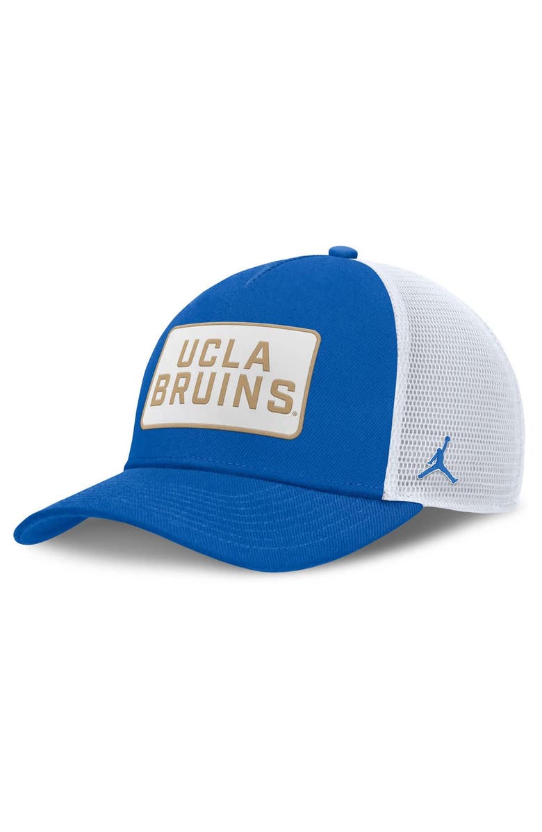Jordan Brand Men's Jordan Brand Blue/White UCLA Bruins 2025 On-Field Rise Patch Trucker Adjustable Hat, Main, color, Blue