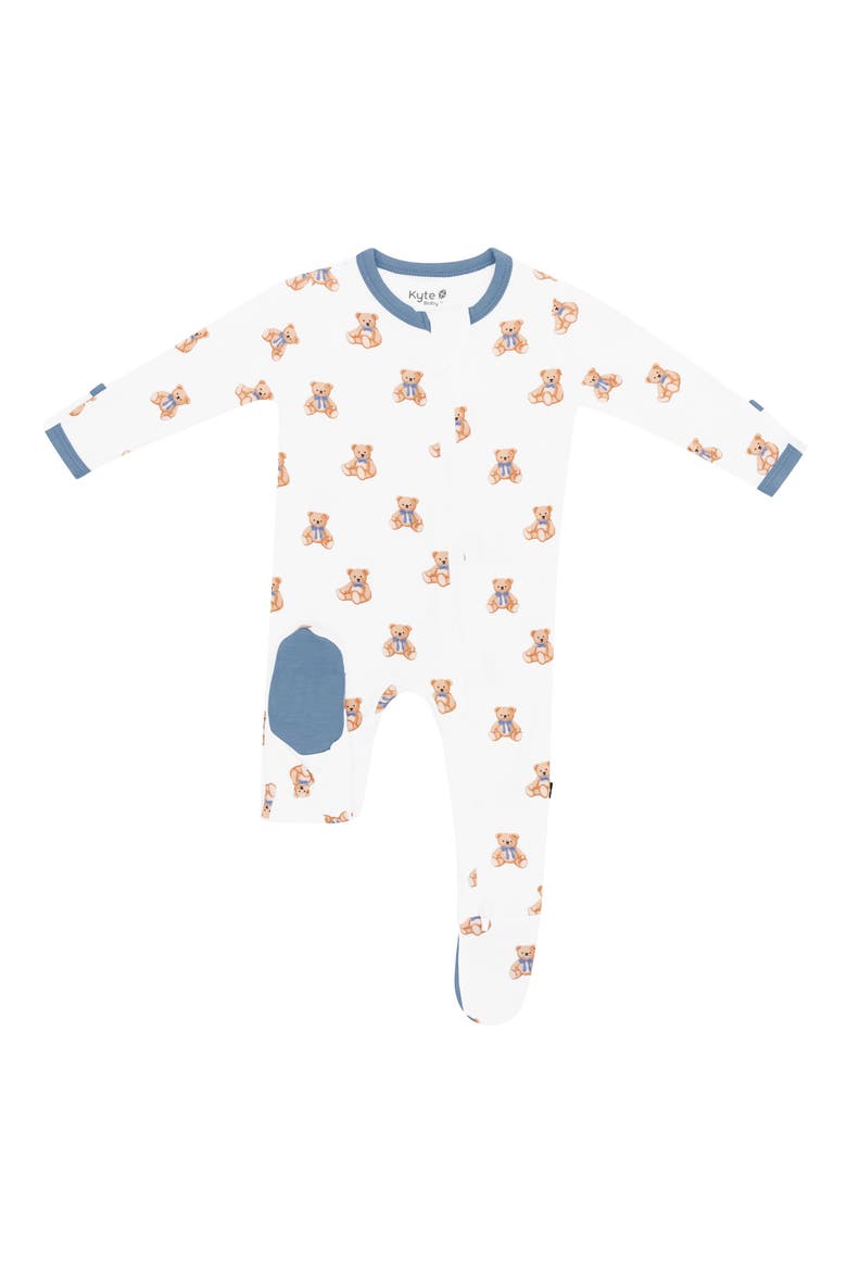 Teddy Bear Zip-Up Footie, Alternate, color, TEDDY BEAR