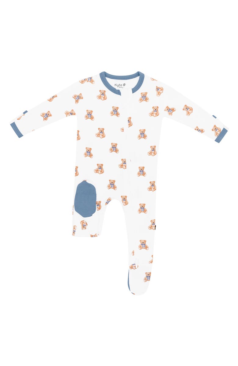 Kyte BABY Teddy Bear Zip-Up Footie, Alternate, color, Teddy Bear