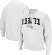 COLOSSEUM Men's Colosseum White Georgia Tech Yellow Jackets Arch & Logo Tackle Twill Pullover Sweatshirt