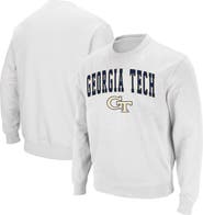 COLOSSEUM Men's Colosseum White Georgia Tech Yellow Jackets Arch & Logo Tackle Twill Pullover Sweatshirt