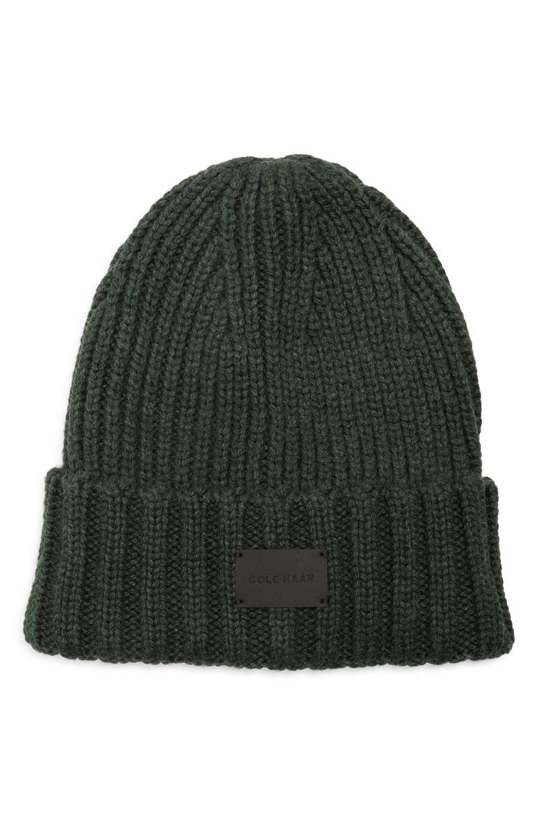 Cole Haan Classic Rib Cuff Beanie, Main, color, Scarab