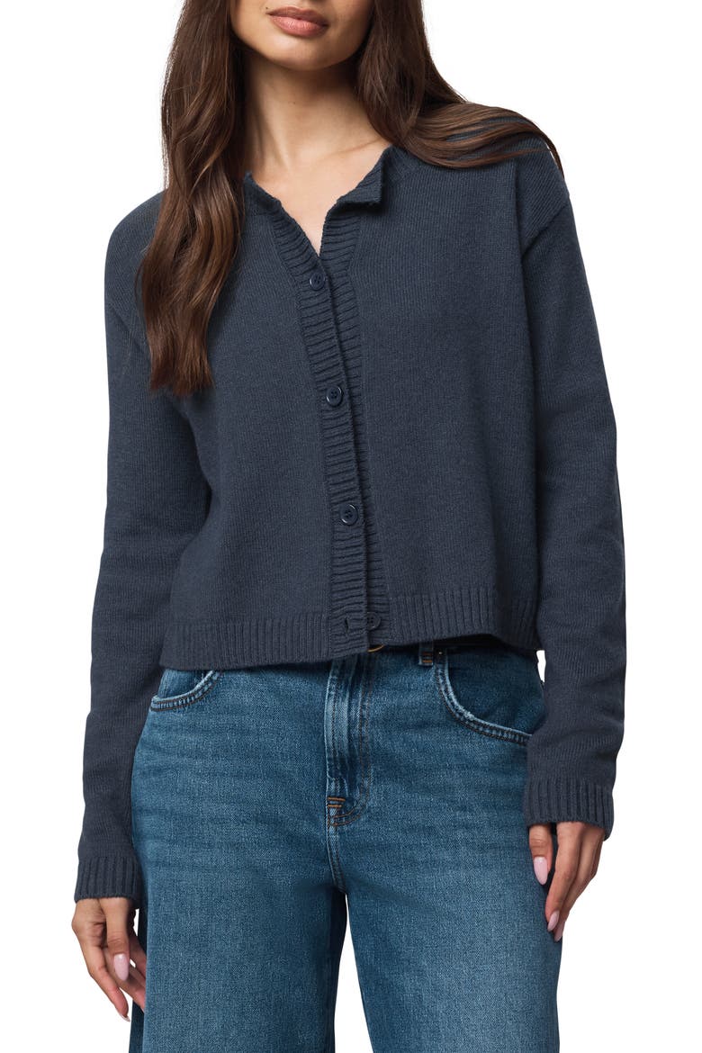 Amber Cropped Cardigan, Main, color, ICE NAVY