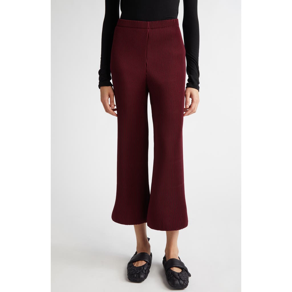 MELITTA BAUMEISTER Rounded Ripple Pleated Pants in Bordeaux