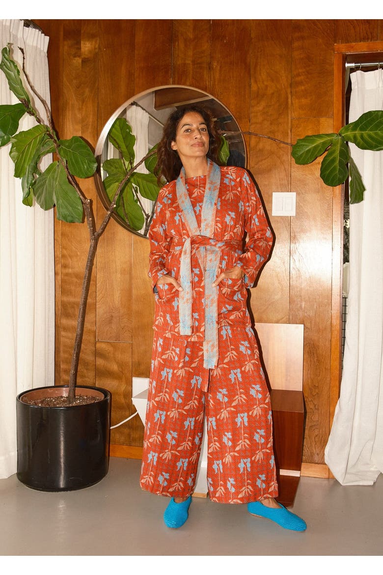 Ryan Wraparound Fitted Robe Jacket, Alternate, color, Birdcage