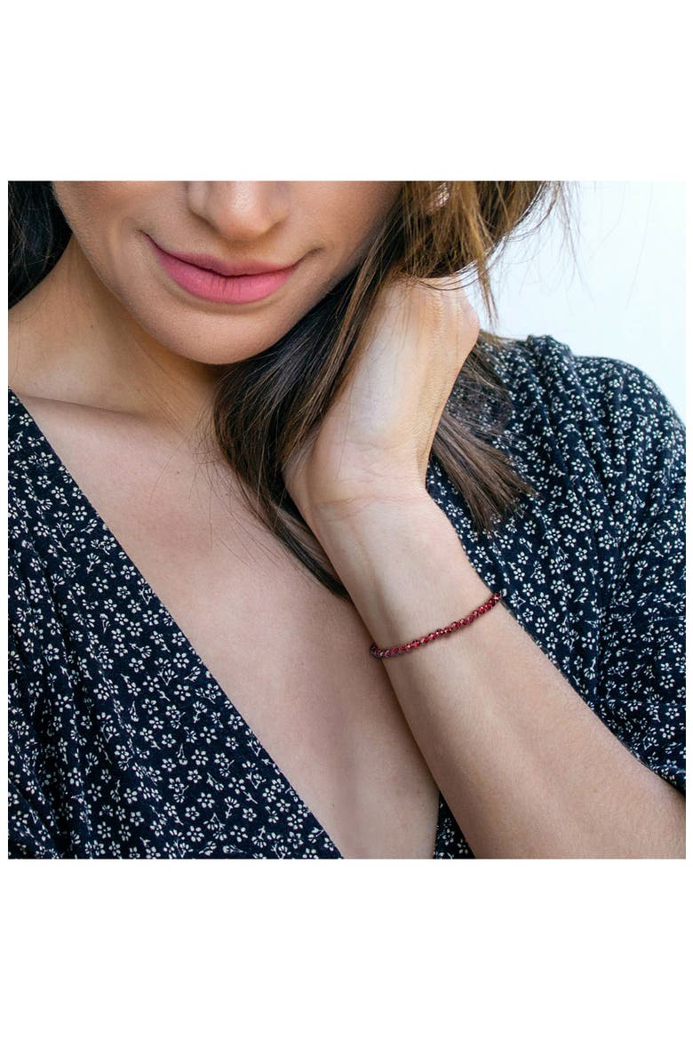 Faceted Beaded Bracelet, Alternate, color, RED